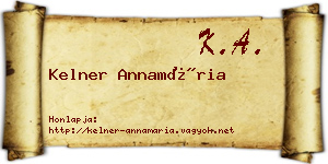 Kelner Annamária névjegykártya