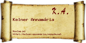 Kelner Annamária névjegykártya